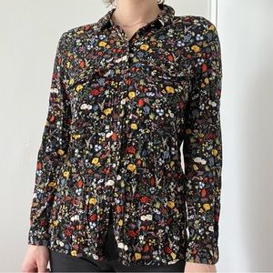 Black and floral Zara button up